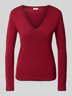 Liu Jo White Pullover met V-hals en effectgaren