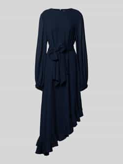Essentiel Antwerp Flatteuze maxi-jurk met asymmetrische ruchezoom model 'IFLOWER'