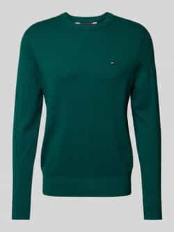 TOMMY HILFIGER Heren Truien & Vesten Pima Org Ctn Cashmere Crew Neck Donkergroen