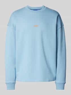 Hugo Blue Oversized sweatshirt met labelprint model 'Naviu'