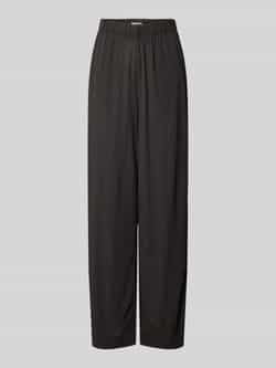 Ichi Wide leg stoffen broek met bandplooien model 'MARRAKECH'