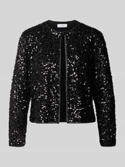 Comma Blazer met pailletten en ronde hals model 'EXPLORE'