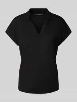 Comma Regular fit poloshirt van een mix van viscose en linnen