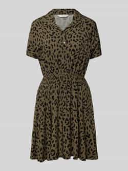 Apricot Knielange jurk van viscose met dierenprint