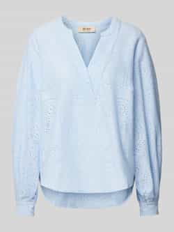 MOS MOSH Regular fit blouse met broderie anglaise model 'YEN SINA'
