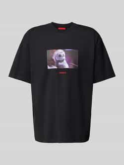 HUGO Oversized T-shirt met labelprint model 'Dijack'
