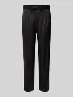 Scotch & Soda Relaxed fit stoffen broek met labelpatch