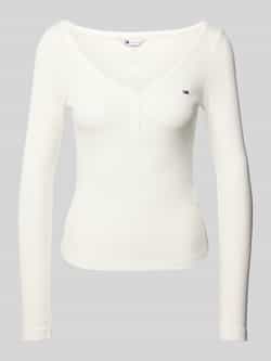 TOMMY JEANS Shirt met lange mouwen TJW SLIM HENLEY WAFFLE LS
