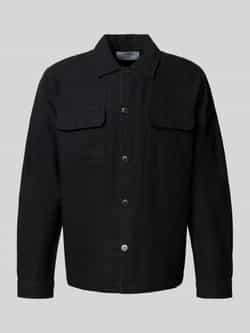 Selected Homme Regular fit linnen overhemdjack met kentkraag model 'LEROY SUN'