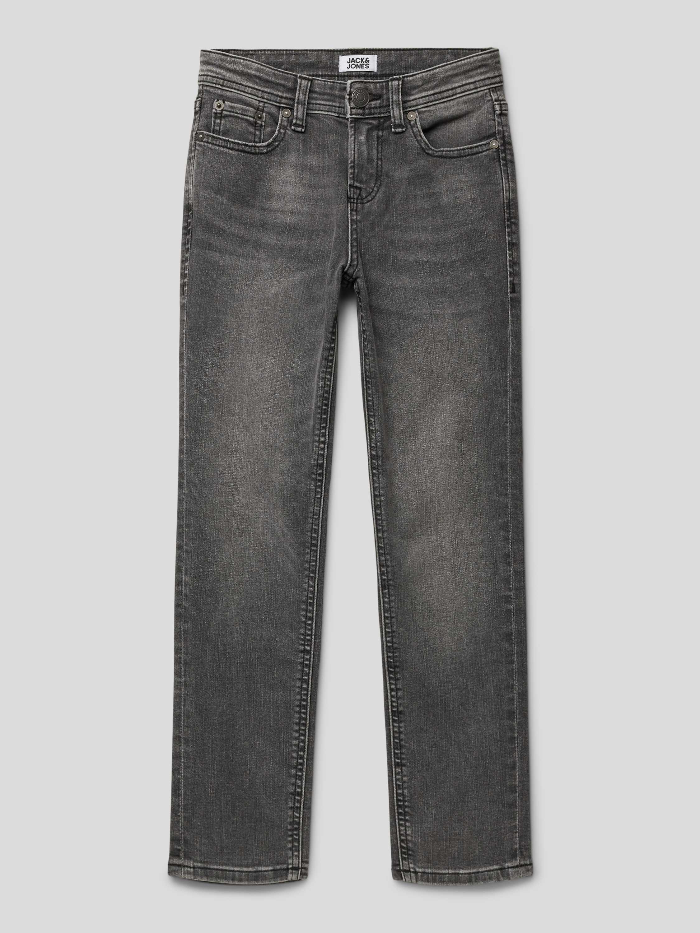 Jack & jones JUNIOR regular fit jeans JJICLARK grey denim Grijs Stretchdenim 134