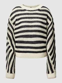 MbyM Gestreepte Gebreide Trui Atarah Zwart Wit Multicolor Dames
