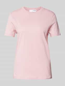 Selected Femme T-shirt met geribde ronde hals