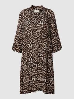 Kaffe Knielange jurk van viscose met dierenprint model 'Isolde'