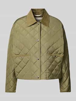Marc O'Polo Boxy fit gewatteerd jack met corduroy kraag