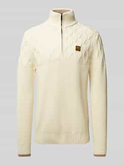 PME LEGEND Heren Truien & Vesten Half Zip Collar Cotton Mix Yarn Beige