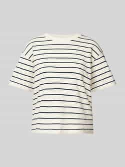 Jake*s Studio Woman Kort T-shirt met geribde ronde hals