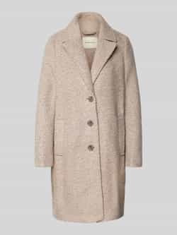 Tom Tailor Lange regular fit lange jas van teddybont met strookzakken