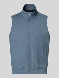 Roy Robson Gilet van een mix van scheerwol en viscose met opstaande kraag