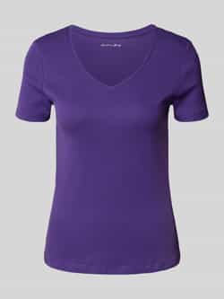 Christian Berg Woman T-shirt met geribde V-hals