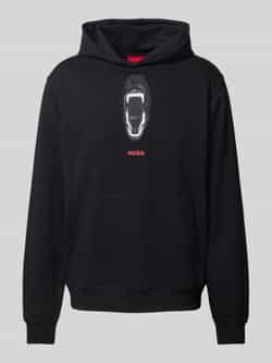 HUGO Hoodie met labelprint model 'Dartchon'