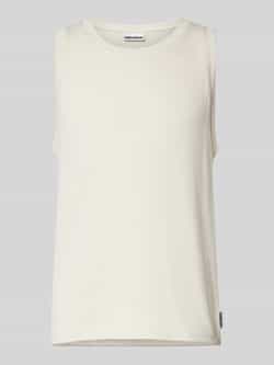 REVIEW Tanktop met ronde hals en labeldetail