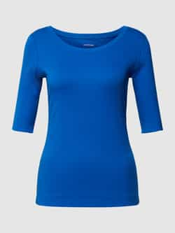 Marc Cain Geribbeld katoenen T-shirt Blue Dames