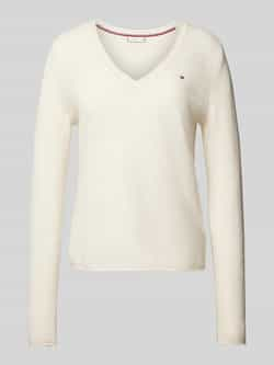 Tommy Hilfiger Gebreide trui SOFT WOOL V-NK SWEATER met v-hals van 100% wol