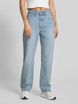 UCOOLYN Trek op wijde pijpen jeans voor dames, hoge taille, buikcontrole, rekbaar, baggy, trendy, rechte spijkerbroek met zakken, XL