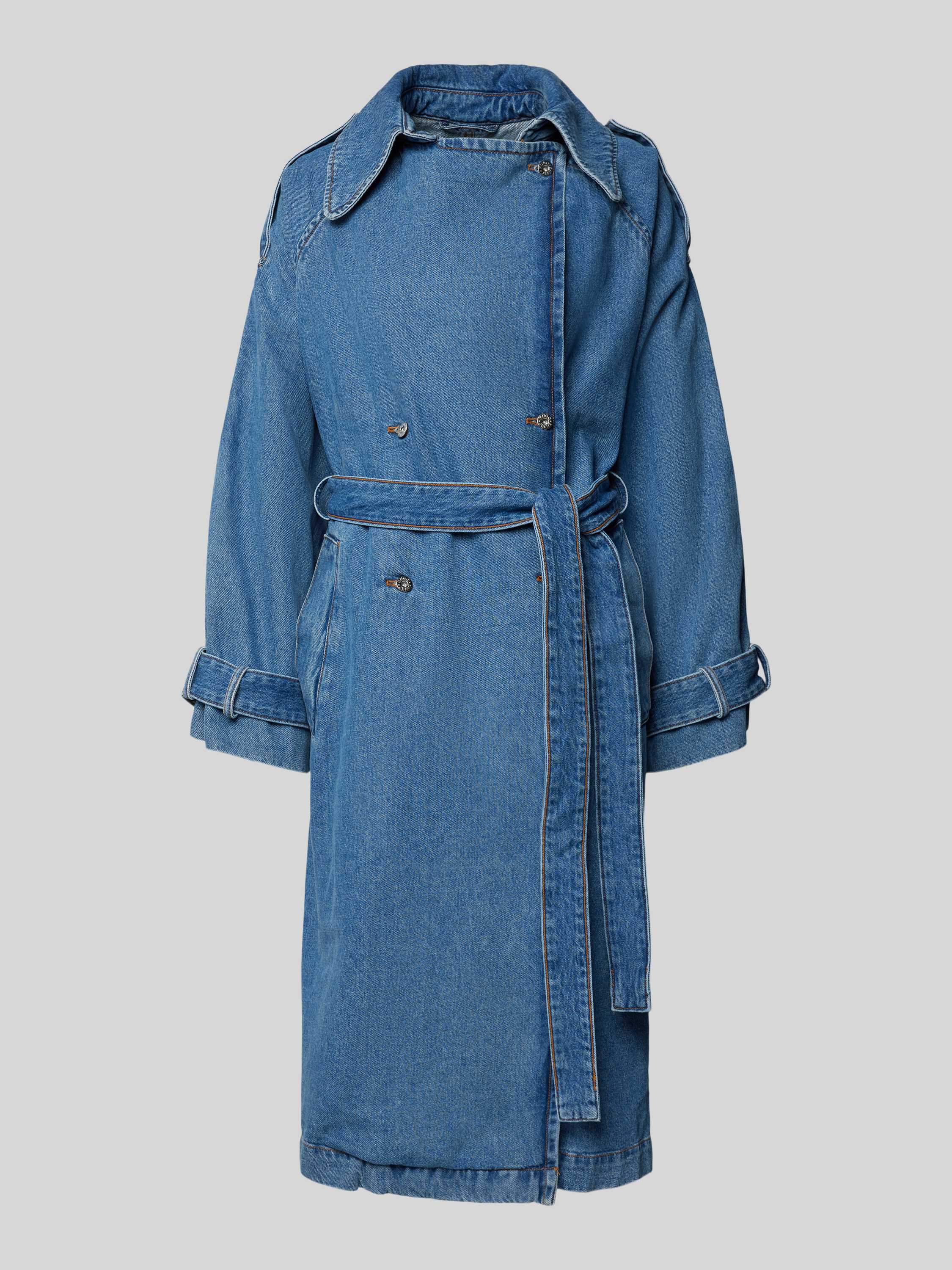 Hugo Blue Lange jas met platte kraag model 'Gannisa'
