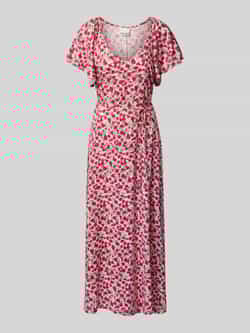Ichi Midi-jurk met strikceintuur model 'AYA'