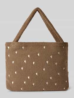STUDIO NOOS Tote bag met all-over logostitching model 'Teddy'
