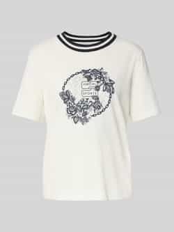 Marc Cain T-shirt met siersteentjes en ronde hals