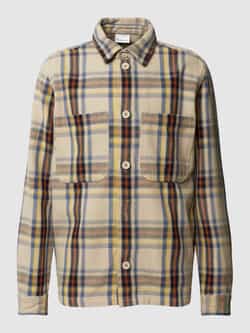Knowledge Cotton Apparel Regular fit overhemdjack met opgestikte borstzakken