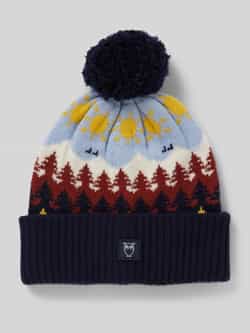 Knowledge Cotton Apparel Muts van wol met brede omslag model 'Faroe island'