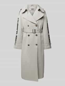 Colourful Rebel Trenchcoat met labelprint model 'Kaia'