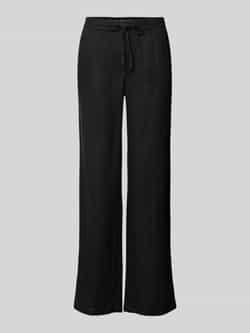 Christian Berg Woman Straight leg linnen broek met tunnelkoord