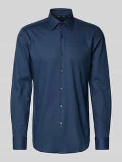 Boss Slim fit zakelijk overhemd in tweekleurig twill model 'HANK'