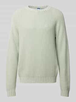 Hugo Blue Gebreide pullover met logostitching model 'Sondye'