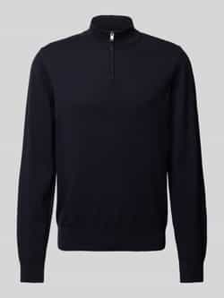 Boss Gebreide pullover met korte ritssluiting model 'Padro'