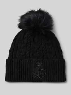 Lauren Ralph Lauren Gebreide muts met pompon en labelstitching