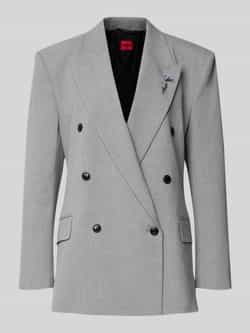 HUGO Regular fit lange blazer met broche model 'ANTEGI'