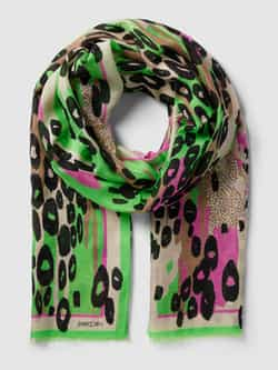 Marc Cain Groene Luipaardprint Sjaal Green Dames