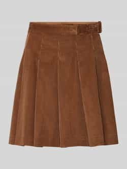 Max Mara Fluwelen Rok met Zijrits en Riem Brown Dames