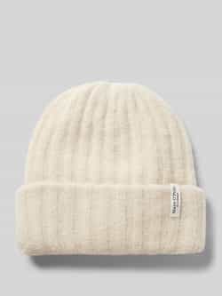 Marc O'Polo Beanie van een mix van alpaca en scheerwol met labelapplicatie