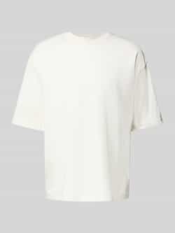 JAKE*S STUDIO MEN T-shirt van biologisch katoen met geribde ronde hals