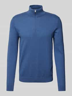 SELECTED HOMME Heren Truien & Vesten Slhberg Half Zip Cardigan Noos Blauw