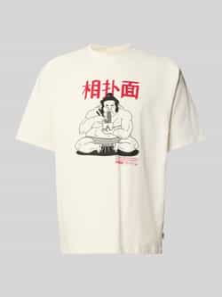 WOODBIRD T-shirt met motiefprint model 'Baine'