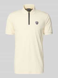 EA7 Emporio Armani Regular fit poloshirt met ritssluiting en labelpatch