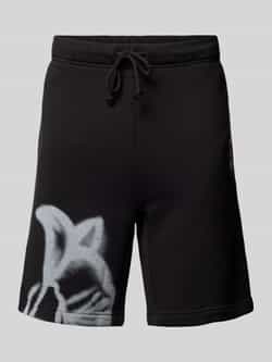 HUGO Regular fit sweatshorts met labelprint model 'Diflowos'