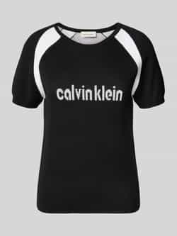 Calvin Klein Jeans Gebreid shirt met label en ronde hals